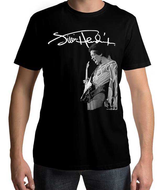 Jimi Hendrix Guitar Black T shirt