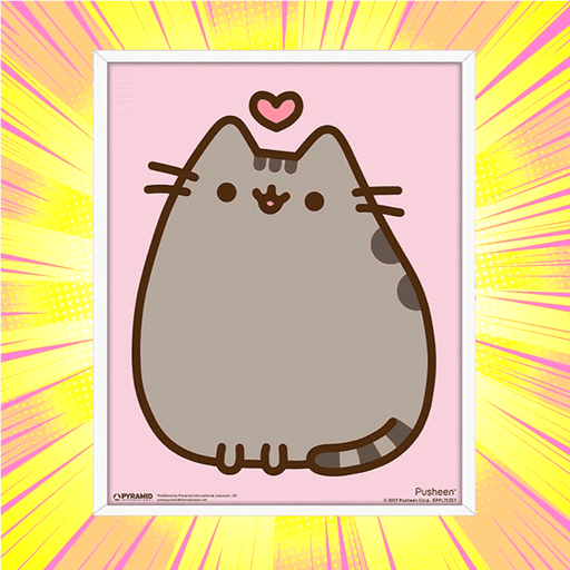 Pusheen Love White Frame 3D Lenticular Poster - www.entertainmentstore.in