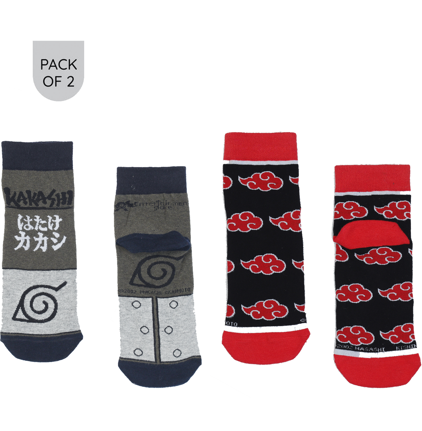 Naruto Akatsuki And Kakakashi Ankle Length Socks Set of 2