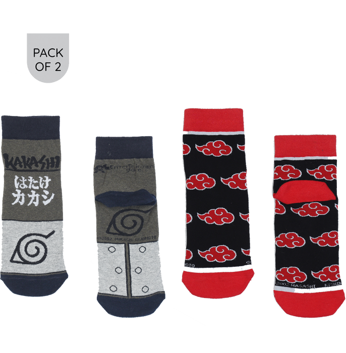 Naruto Akatsuki And Kakakashi Ankle Length Socks Set of 2