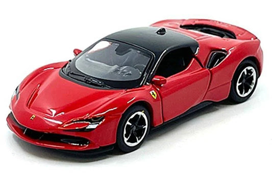 Ferrari Sf90 Stradale Red With Black Top Speed Icons India Diecast Car