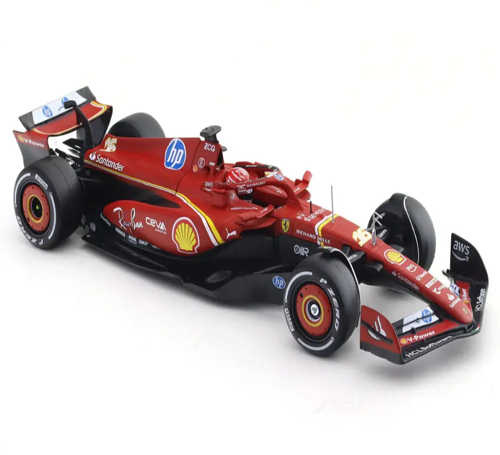 Bburago 1:24 Scale Model Of The 2024 Ferrari Sf-24 (16 Charles Leclerc),