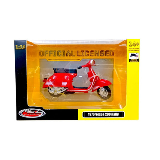 MSZ 1976 Vespa 200 Rally - Red 1:18 Die-Cast Scale Model