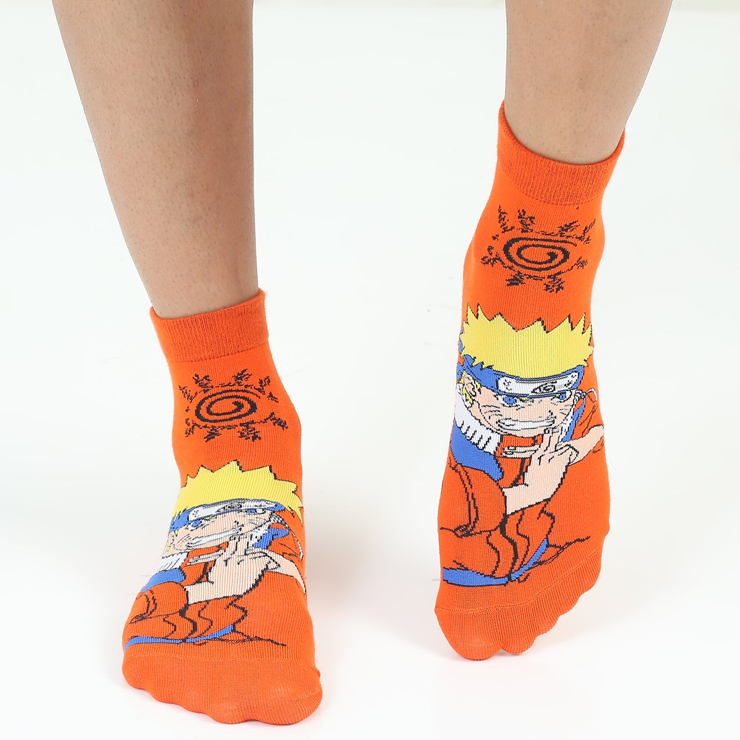 Naruto Orange Sun And Blue Ball Ankle Length Socks