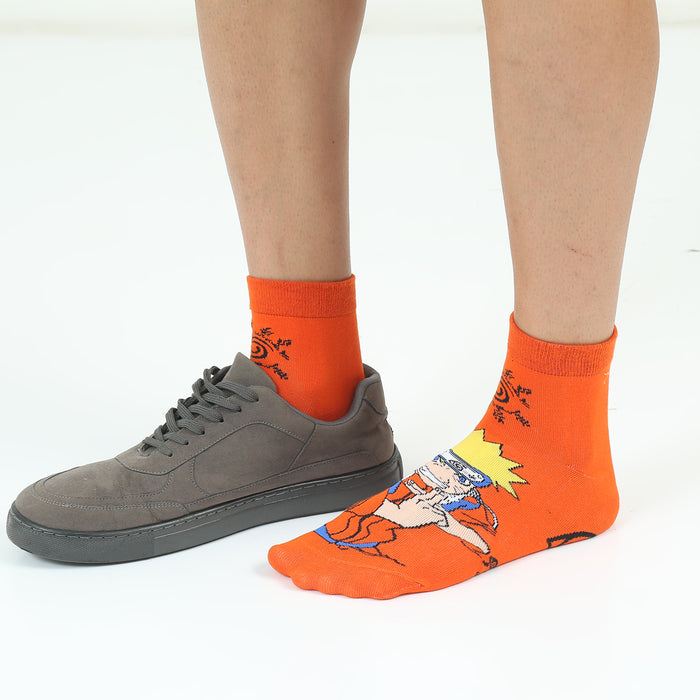 Naruto Orange Sun And Blue Ball Ankle Length Socks