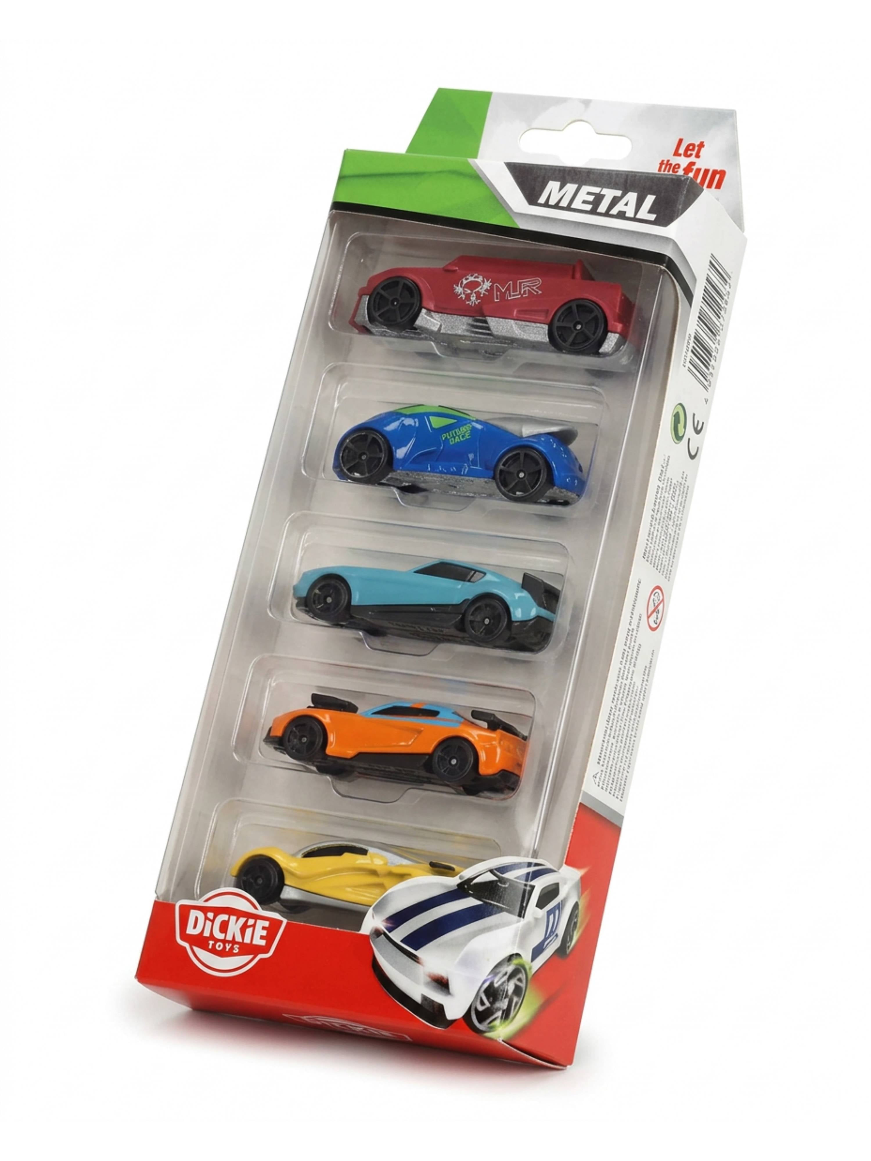 Dickie Toys Metal Die-Cast Cars, 5-Pack, Multi-Color