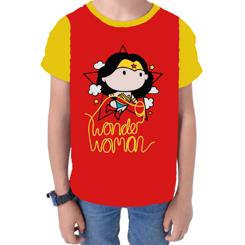 Wonder Woman Red Cotton Kids T Shirt - www.entertainmentstore.in