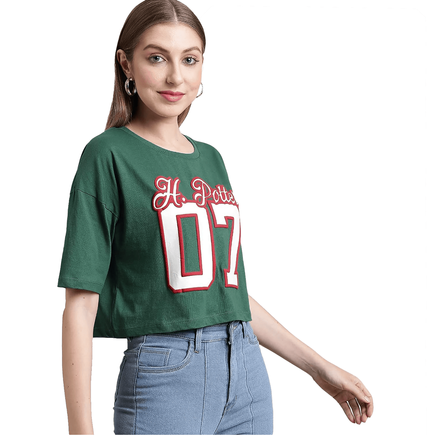 Harry Potter 2976 Dark Green Women T Shirt - www.entertainmentstore.in