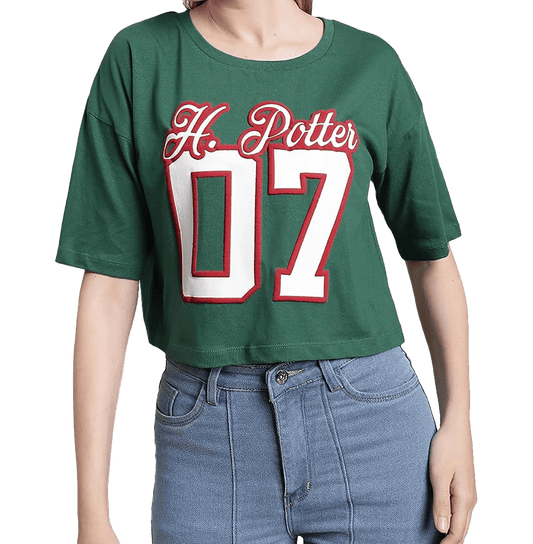 Harry Potter 2976 Dark Green Women T Shirt - www.entertainmentstore.in