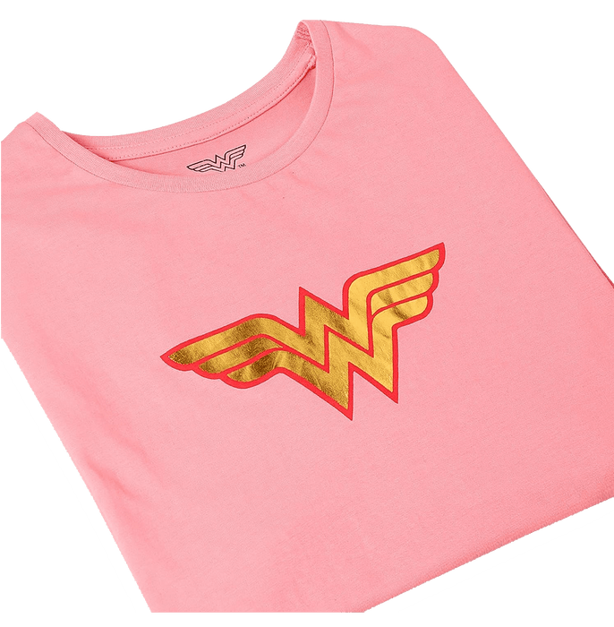 Wonder Woman 2996 Flamingo Pink Women T Shirt - www.entertainmentstore.in
