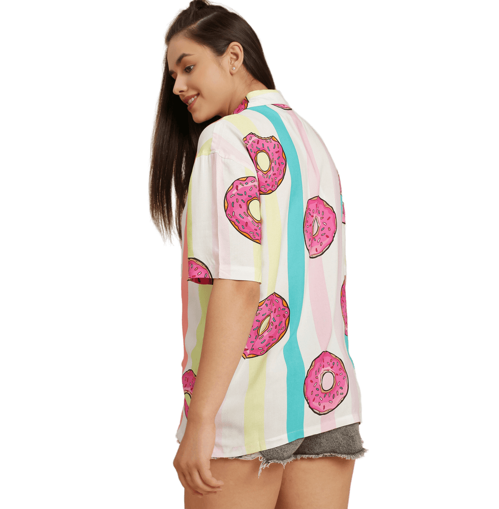 Donut Dream Printed White Unisex Shirt - www.entertainmentstore.in