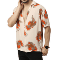 Hanami Cheetah Printed Cream Unisex Shirt - www.entertainmentstore.in