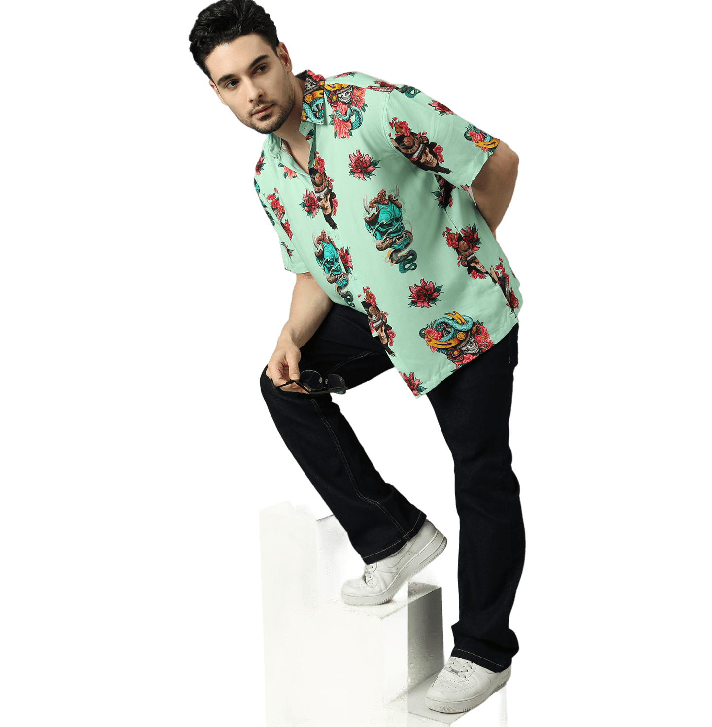 Kasai Ronin Printed Green Unisex Shirt - www.entertainmentstore.in