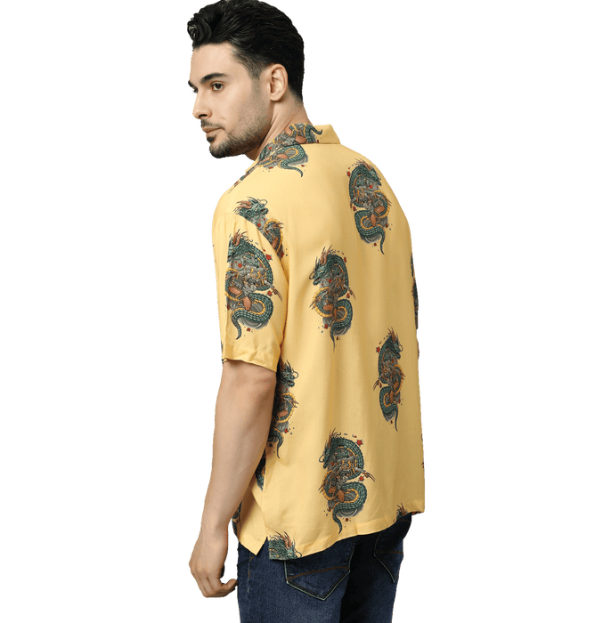 Ryushin Samurai Printed Yellow Unisex Shirt - www.entertainmentstore.in