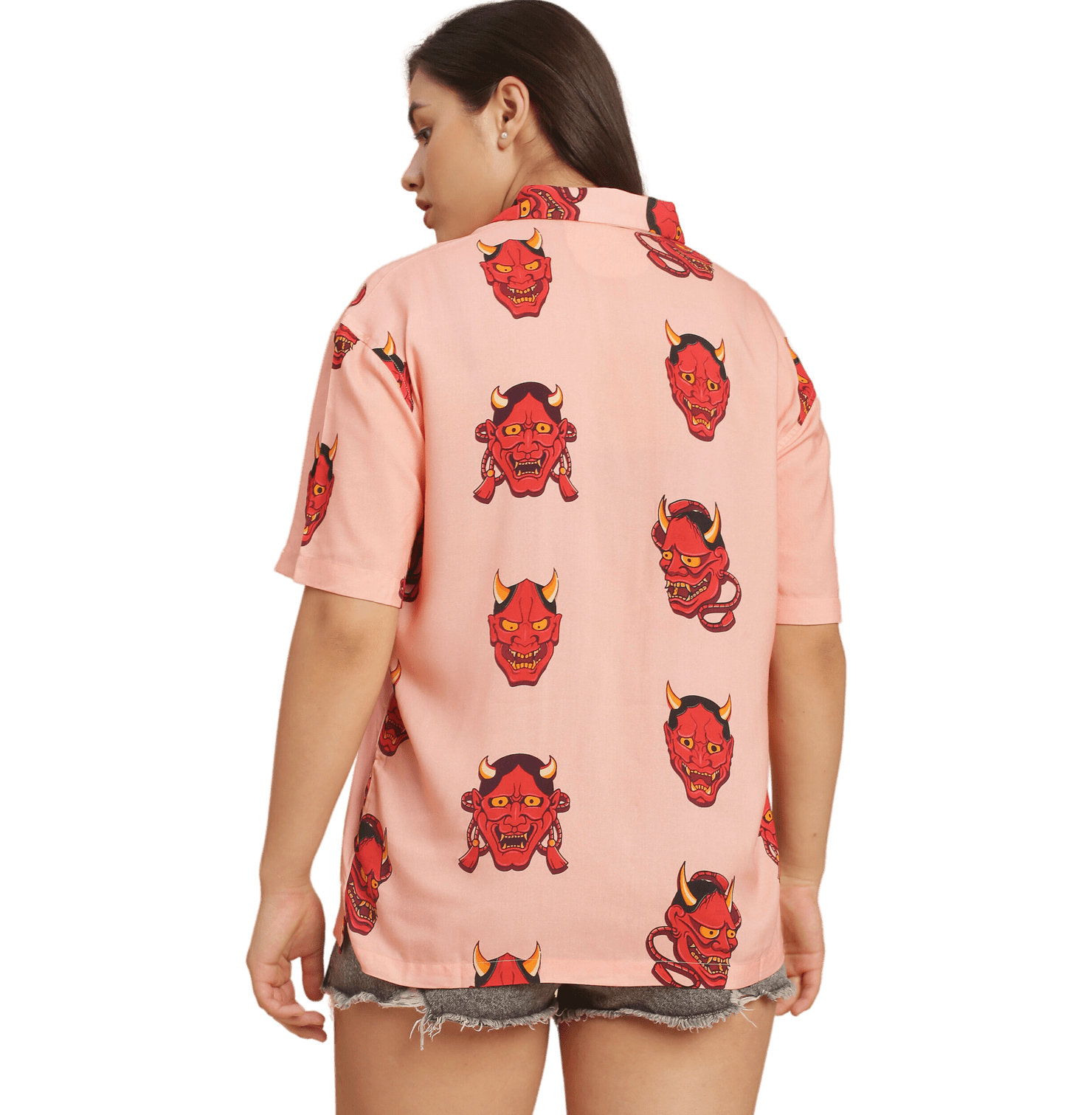 Sakura Oni Printed Pink Unisex Shirt - www.entertainmentstore.in