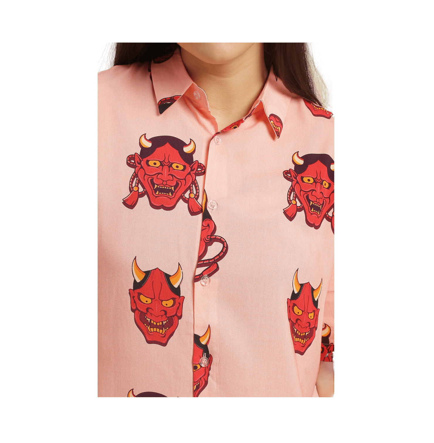 Sakura Oni Printed Pink Unisex Shirt - www.entertainmentstore.in