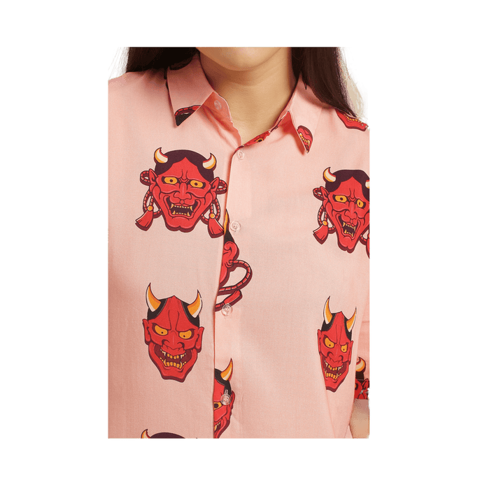 Sakura Oni Printed Pink Unisex Shirt - www.entertainmentstore.in