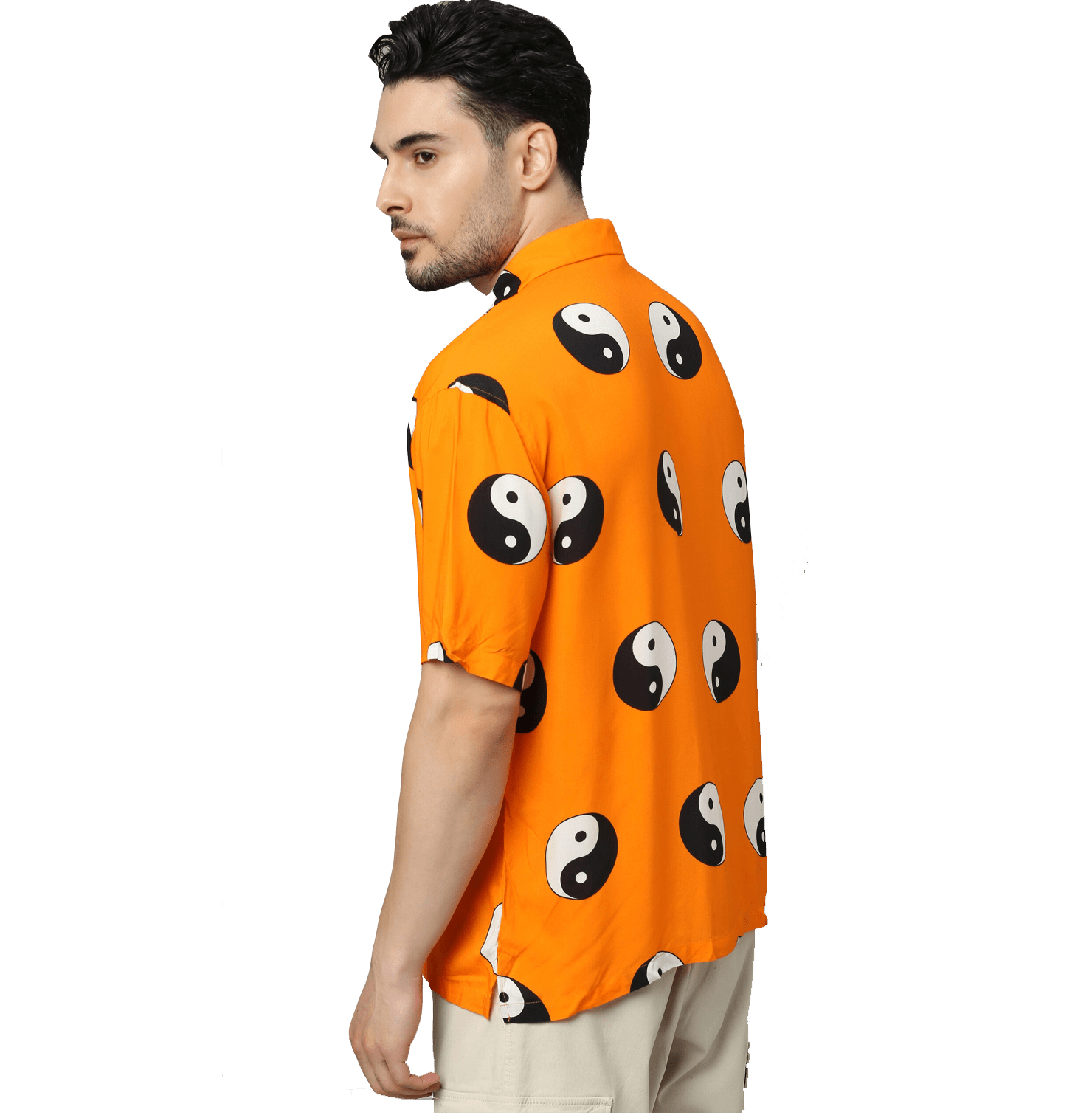 Yin Yang Printed Orange Unisex Shirt - www.entertainmentstore.in