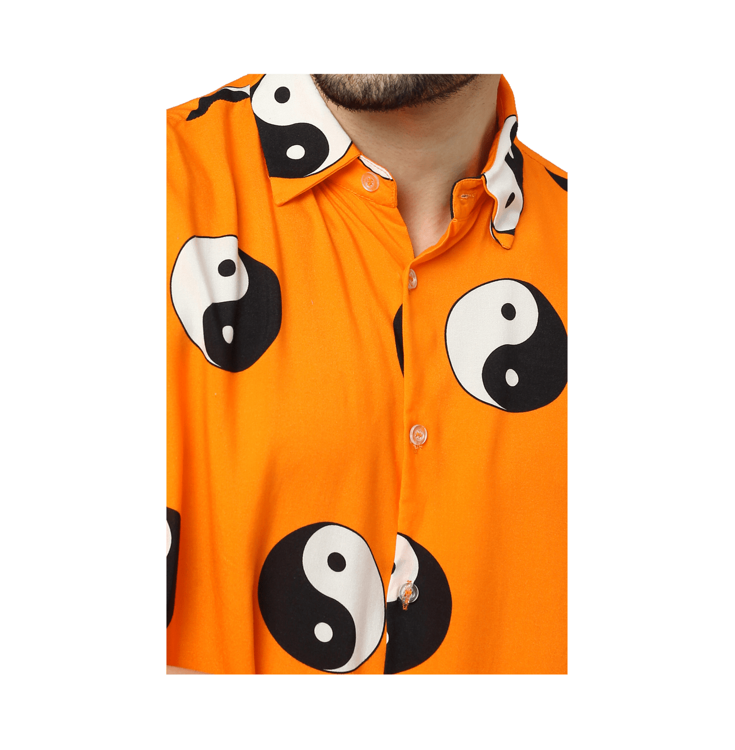 Yin Yang Printed Orange Unisex Shirt - www.entertainmentstore.in