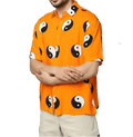 Yin Yang Printed Orange Unisex Shirt - www.entertainmentstore.in