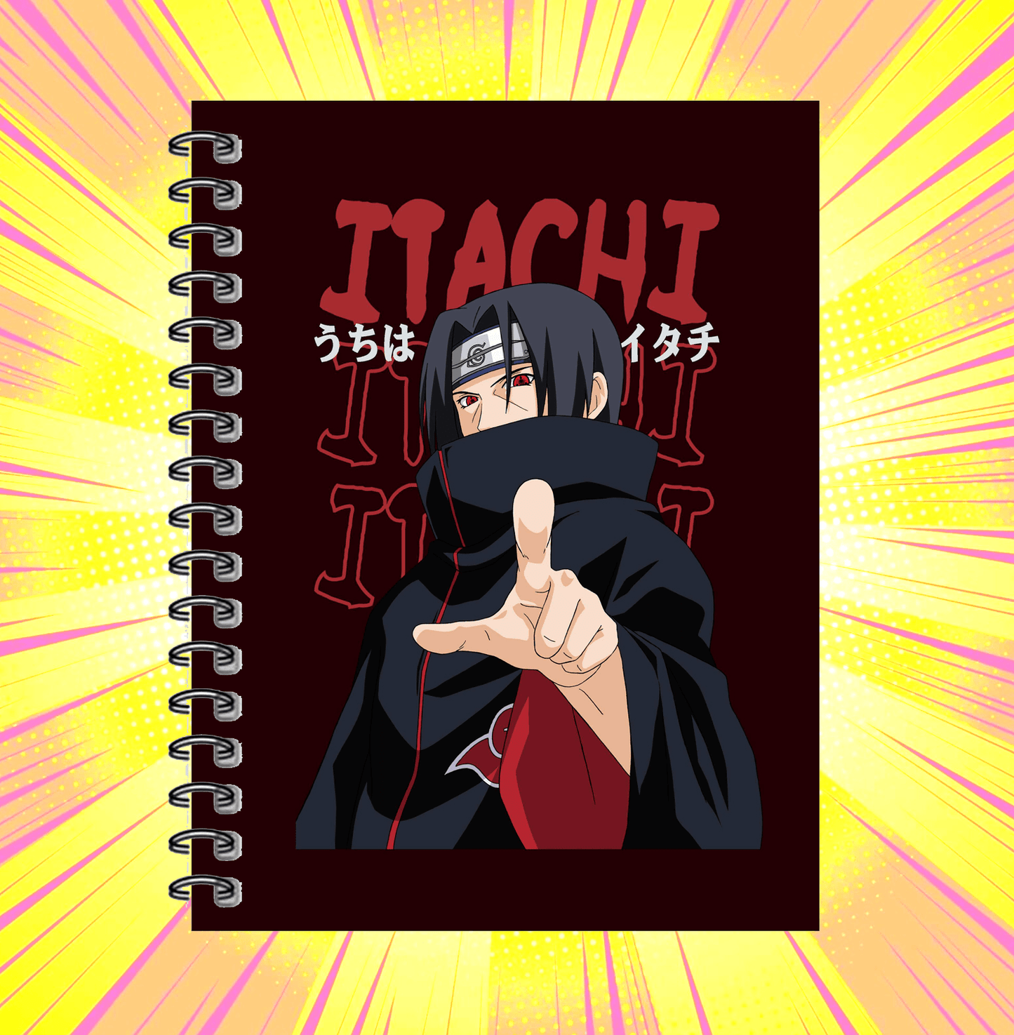 Naruto Itachi Red Spiral Notebook - www.entertainmentstore.in