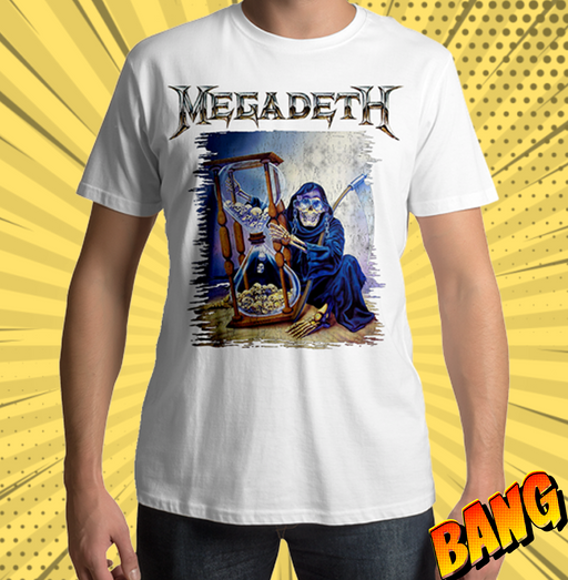 Megadeth Hourglass WhiteT Shirt - www.entertainmentstore.in