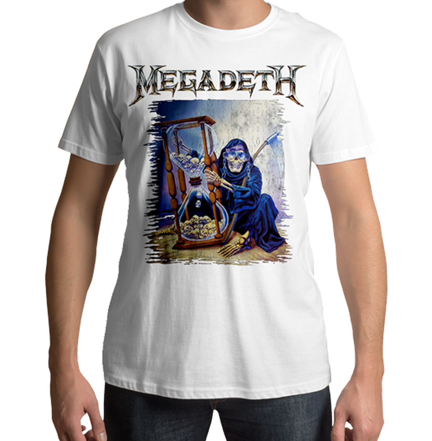 Megadeth Hourglass WhiteT Shirt - www.entertainmentstore.in