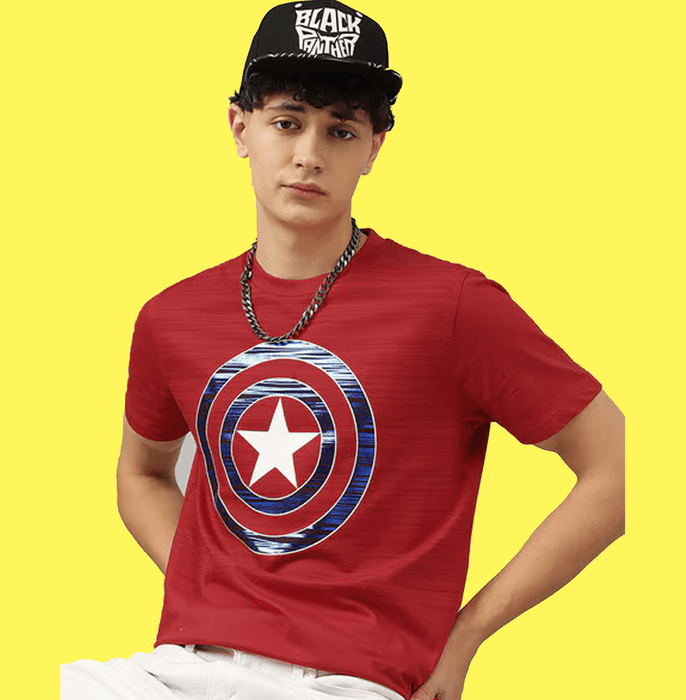 Official Marvel Merch Captain America Red Mens T Shirt