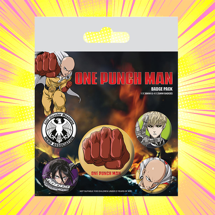 One Punch Man Destructive Badge Pack - www.entertainmentstore.in