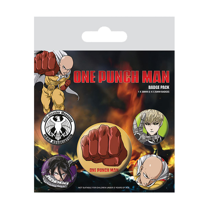 One Punch Man Destructive Badge Pack - www.entertainmentstore.in