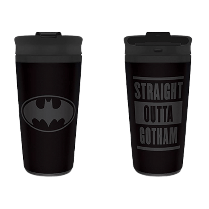 Batman Straight Outta Gotham Metal Travel Mug - www.entertainmentstore.in