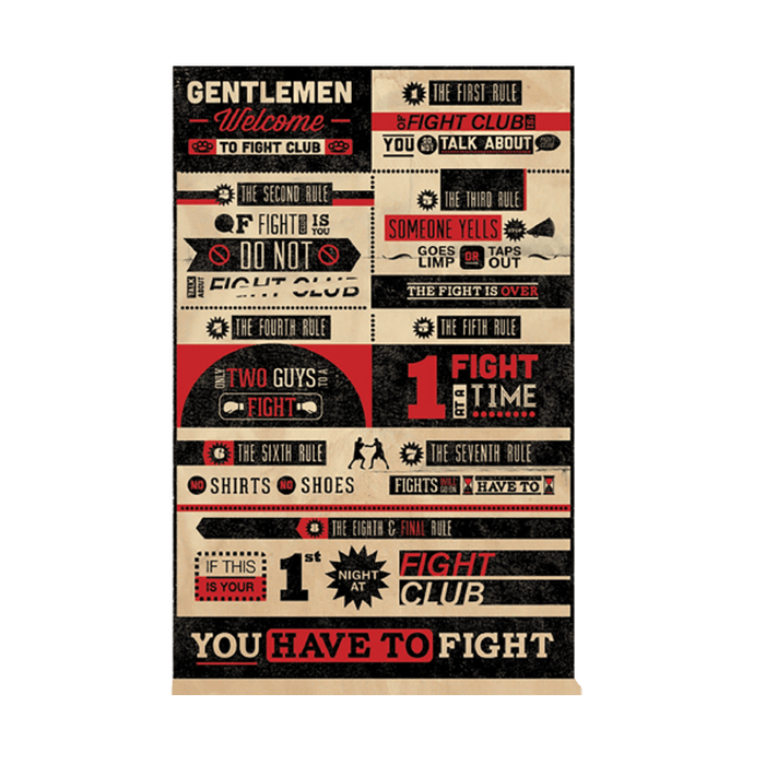 Fight Club Rules Infographic Maxi Poster - www.entertainmentstore.in