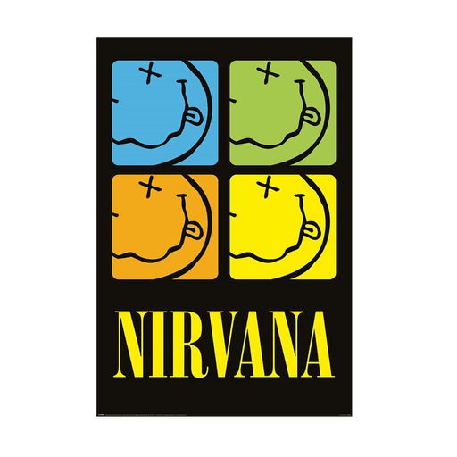 Nirvana Smiley Squares Maxi Poster - www.entertainmentstore.in