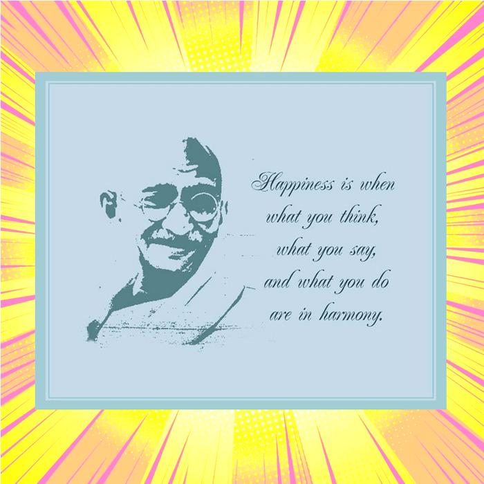 Gandhiji Happiness Mini Poster - www.entertainmentstore.in
