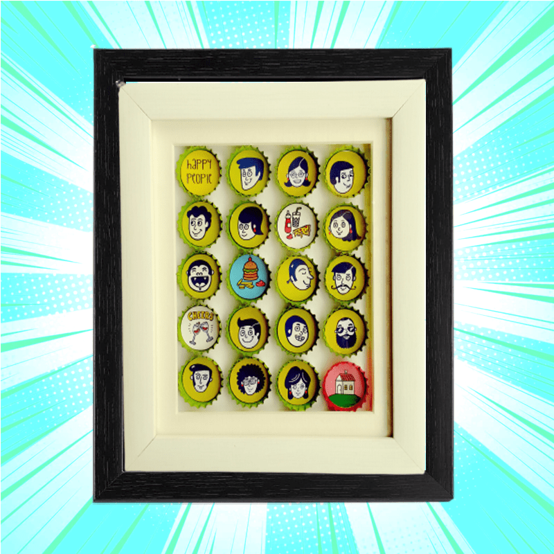 Happy People Bottle Cap Frame - www.entertainmentstore.in