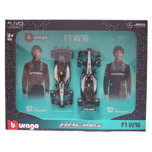 Bburago 1/43 F1 W16 Kimi Antonelli Die-Cast Model Set