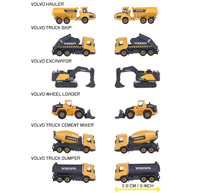 Majorette Construction Metal Vehicles Set - Yellow