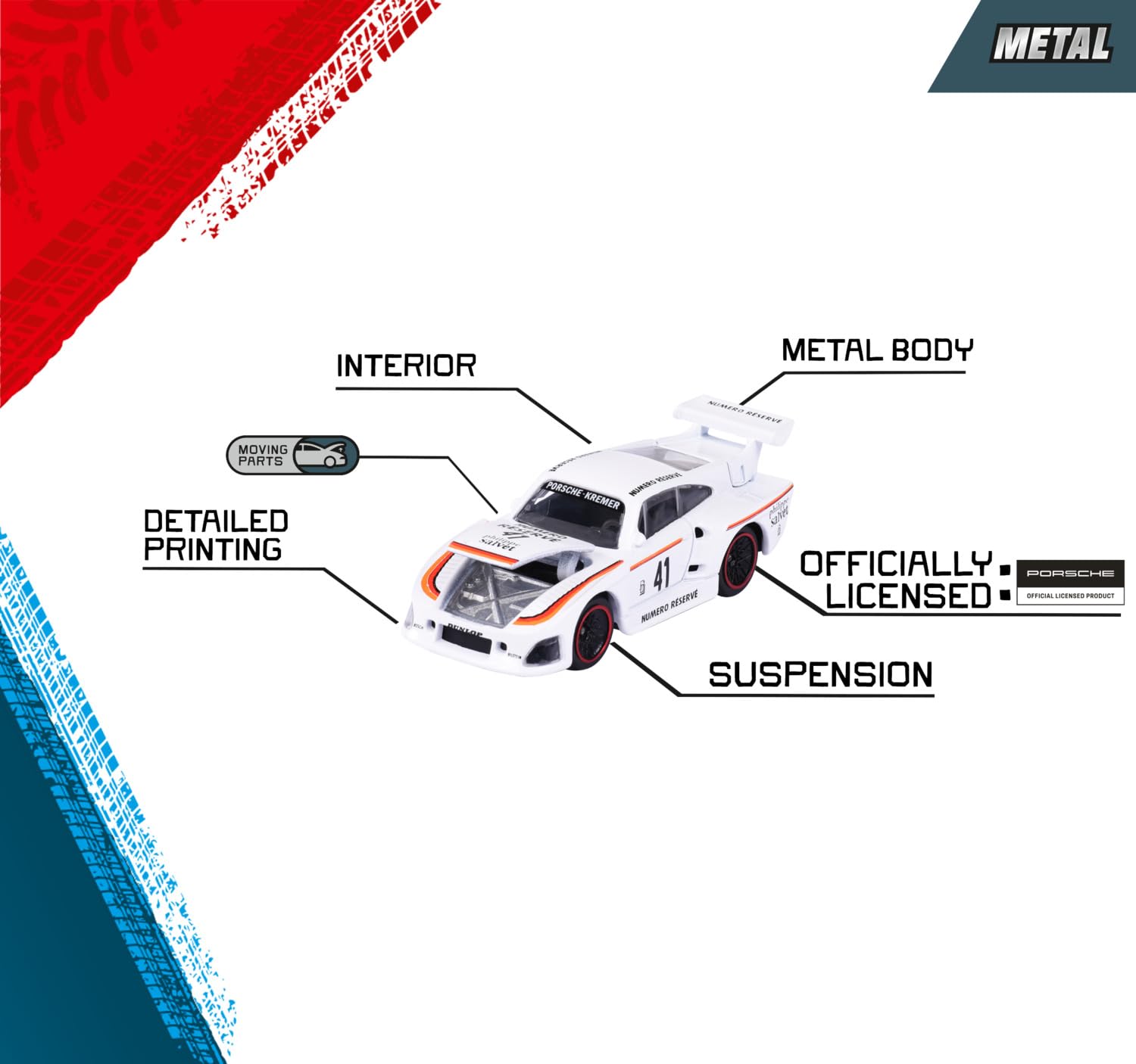 Majorette Porsche 5-Piece Die-Cast Car Set
