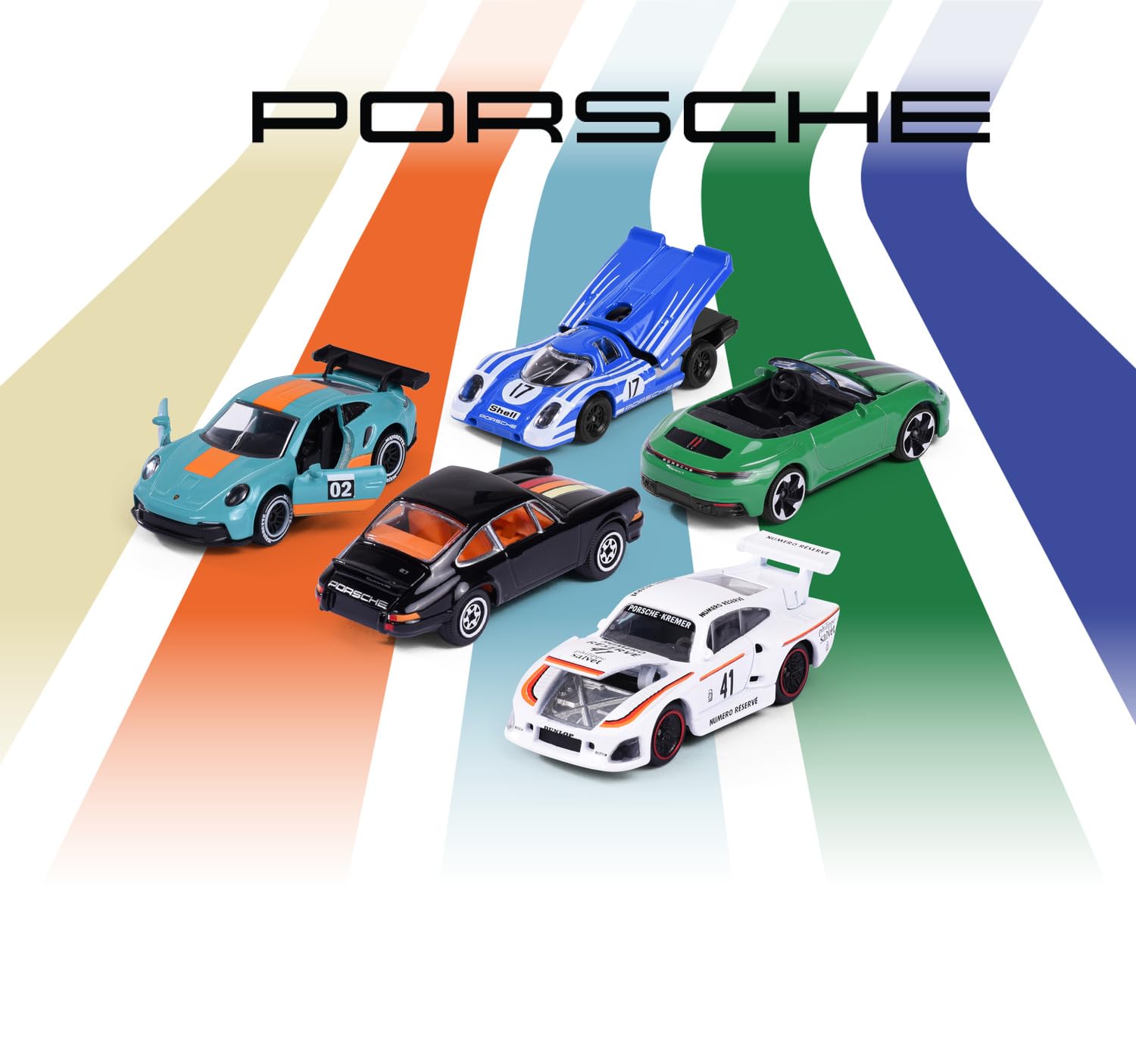 Majorette Porsche 5-Piece Die-Cast Car Set