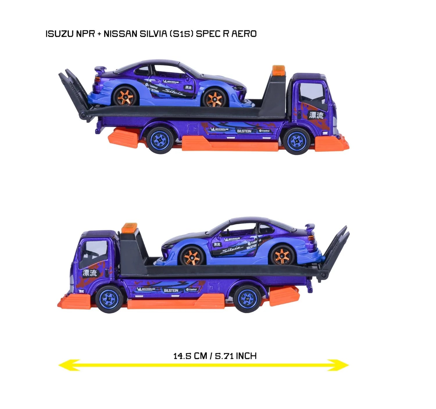 Majorette Isuzu NPR & Nissan Silvia S15 Spec R Aero Toy Set
