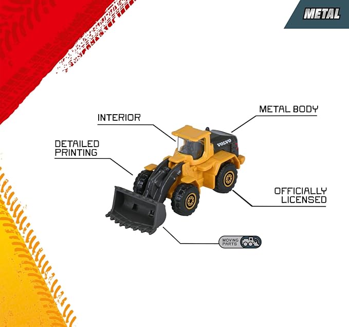 Majorette Construction Metal Vehicles Set - Yellow