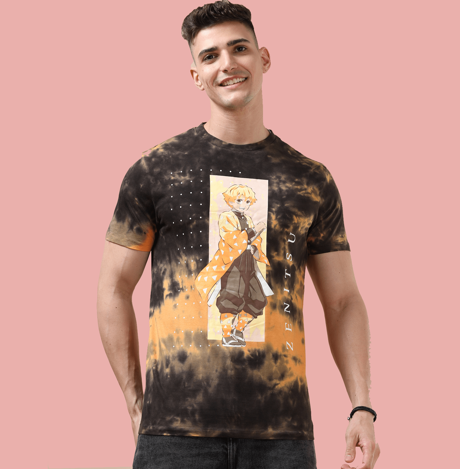 Orange and black demon slayer tshirt