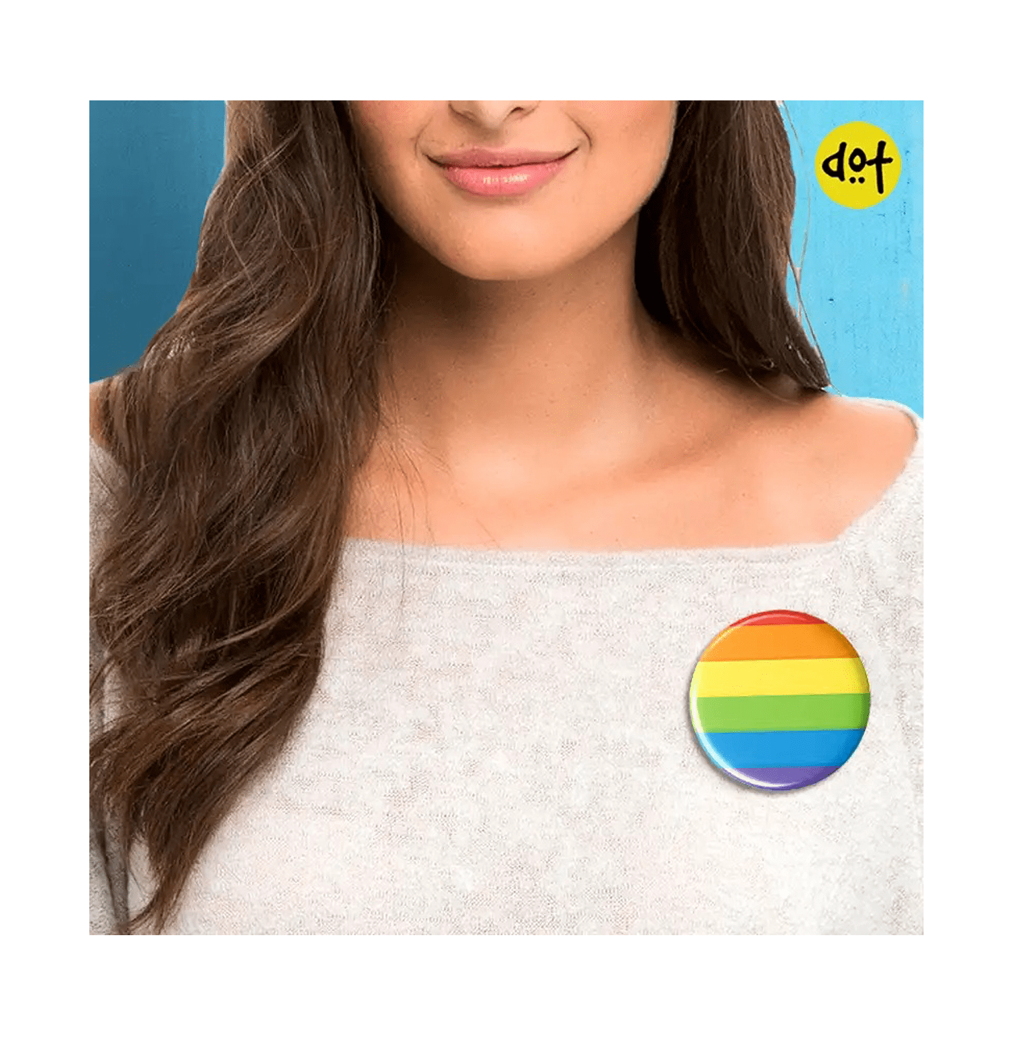 Dot Badge Pride Pin Back Button Badge