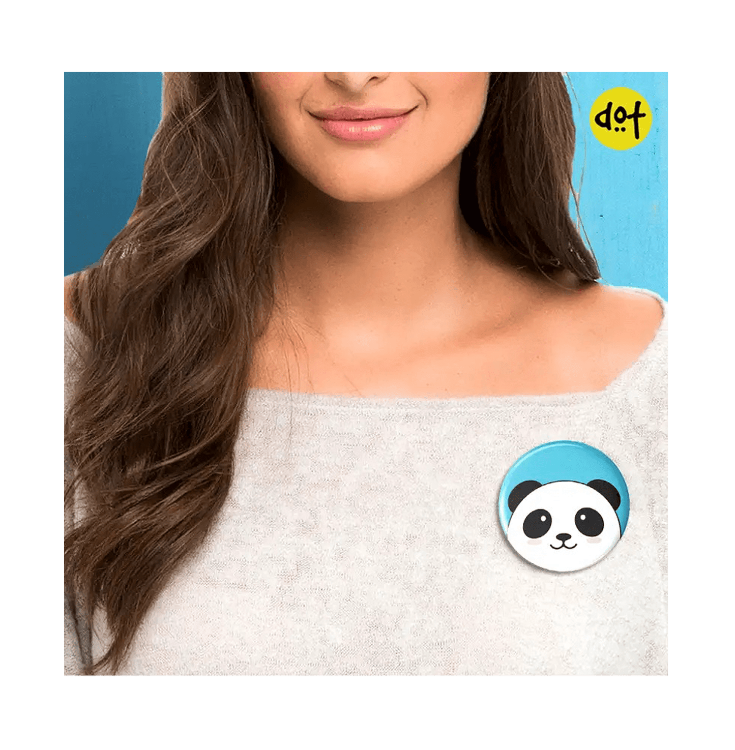 Dot Badge Panda Pin Back Button Badge