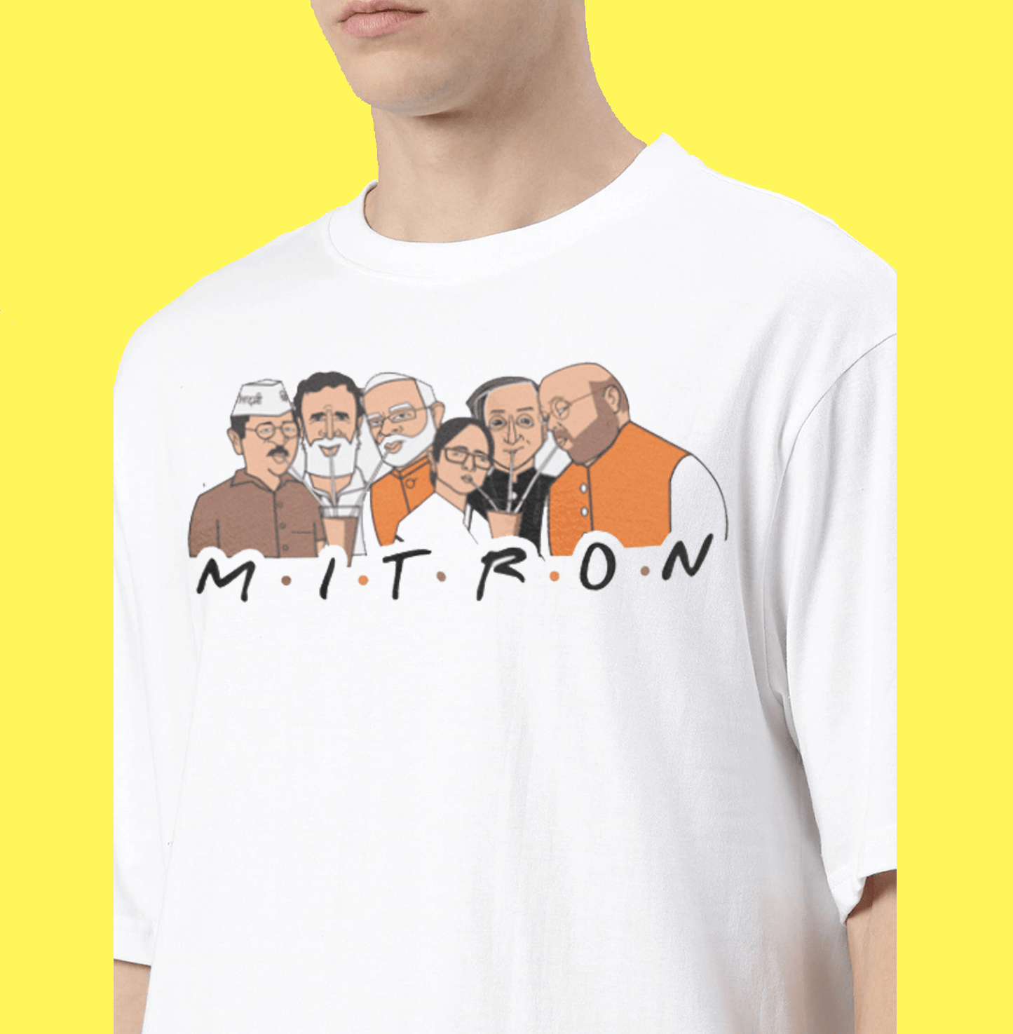 Mitron White Regular Fit T Shirt