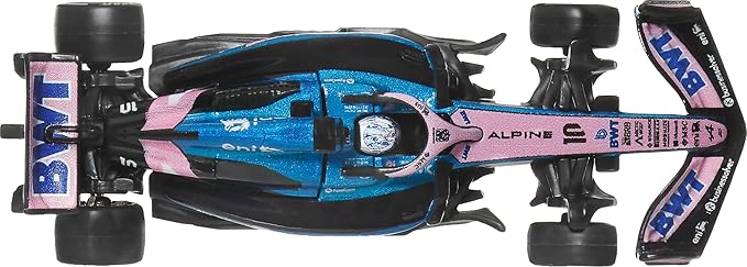 Hot Wheels Alpine F1 Team Car - Blue/Pink Metal Die-Cast