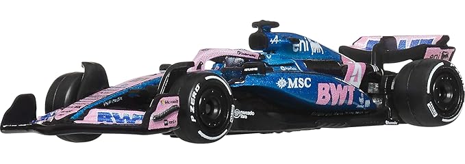 Hot Wheels Alpine F1 Team Car - Blue/Pink Metal Die-Cast
