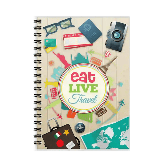 Eat Live Travel A5 Spiral Notebook