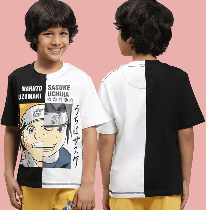 Naruto 1180 Black White Kids Boys T Shirt