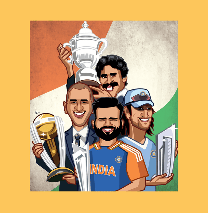 India's World Cup Captains Victory A3 Laminate